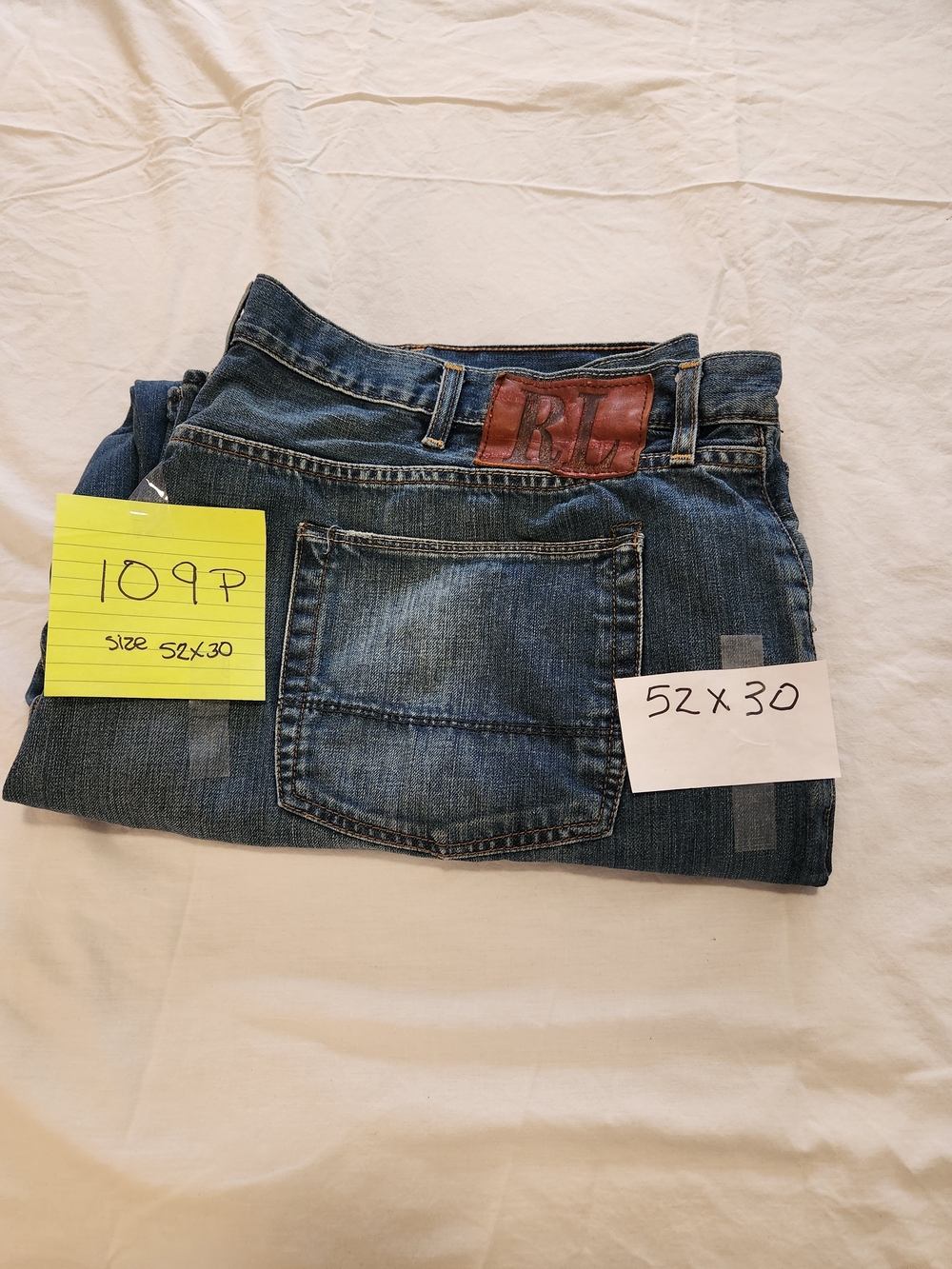 Vintage RL (Ralph Lauren RL Men’s Blue Denim Jeans - 52x30